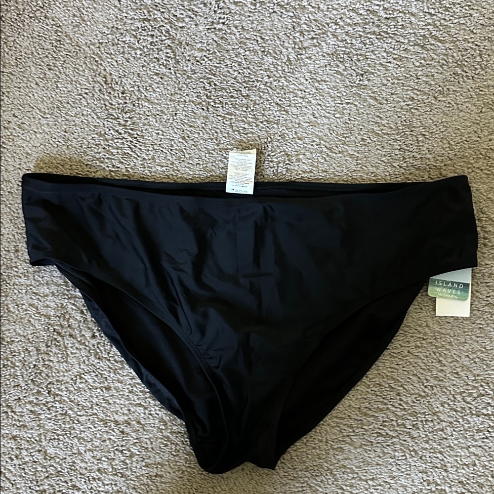 Island Waves Black Bikini Bottom NWT